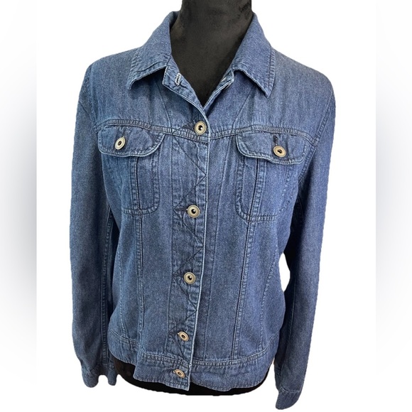 Hennes Jackets & Blazers - Hennes collection lightweight ladies size 10‎ blue denim jacket/Shirt/Shacket